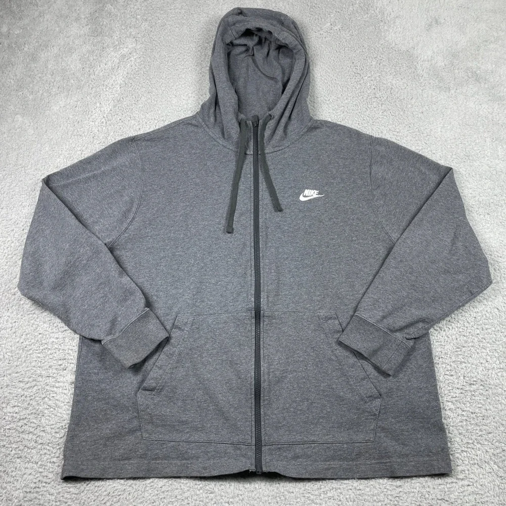 Nike Tech Fleece Full Zip Hoodie Mens XL Grey Sportswear Club CJ4443-071